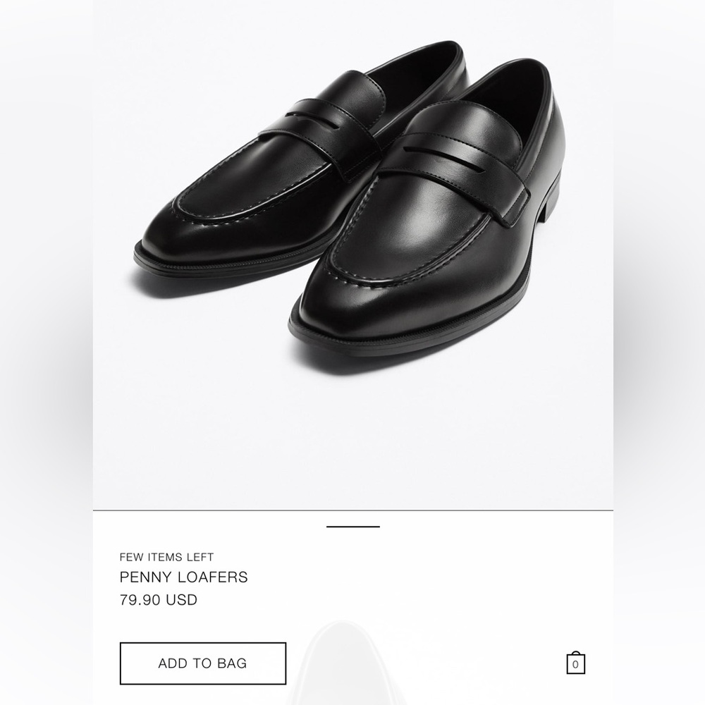 Zara Black Penny Loafers
